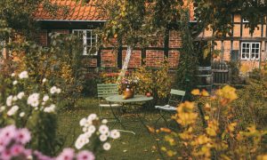 Herbstmarkt im Freilichtmuseum Molfsee: Tisch im Garten